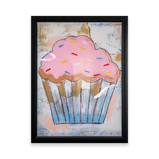 Cupcake Burned and Ripped Print Framed