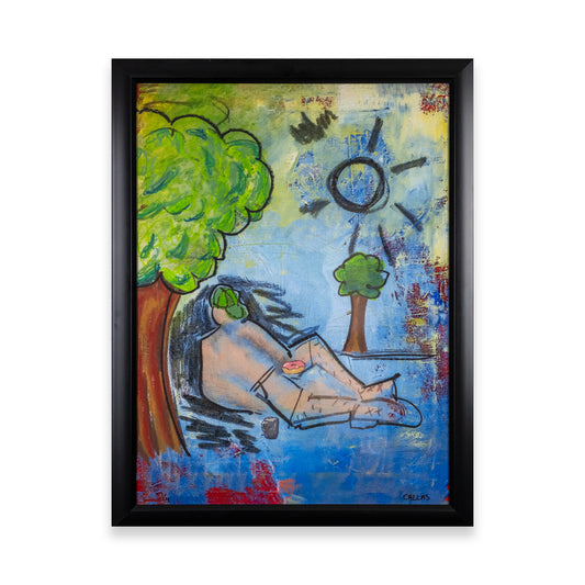 Green Hat Tree Print Framed
