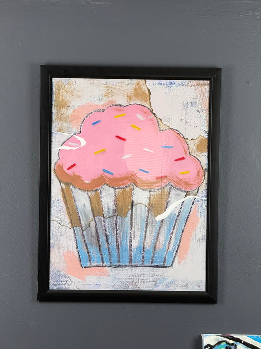 Cupcake Burned and Ripped Print Framed